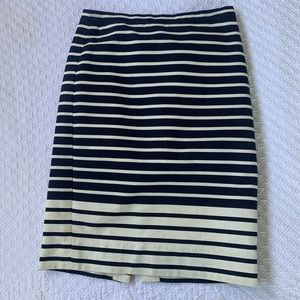 Blue and White Striped J. Crew Pencil Skirt